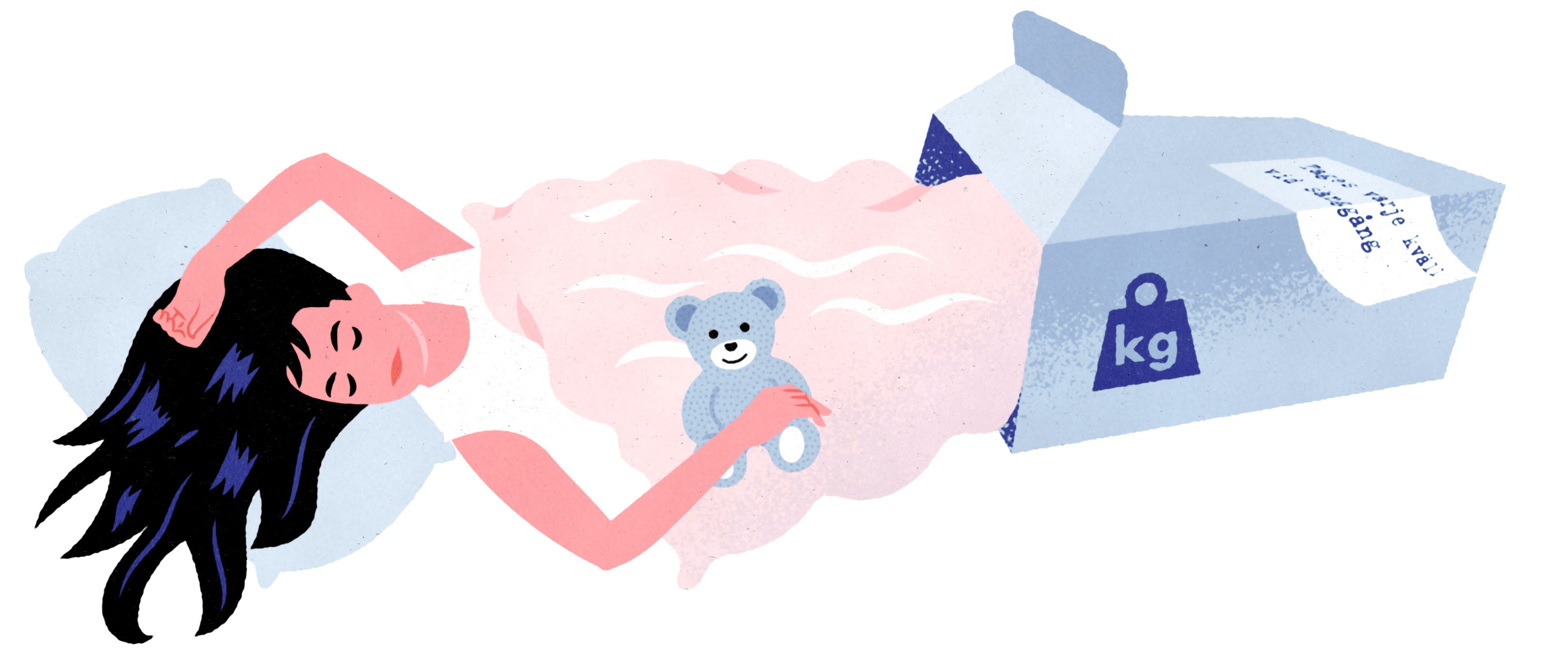 Illustration med person som sover