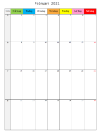 Manadskalender Februari 2021